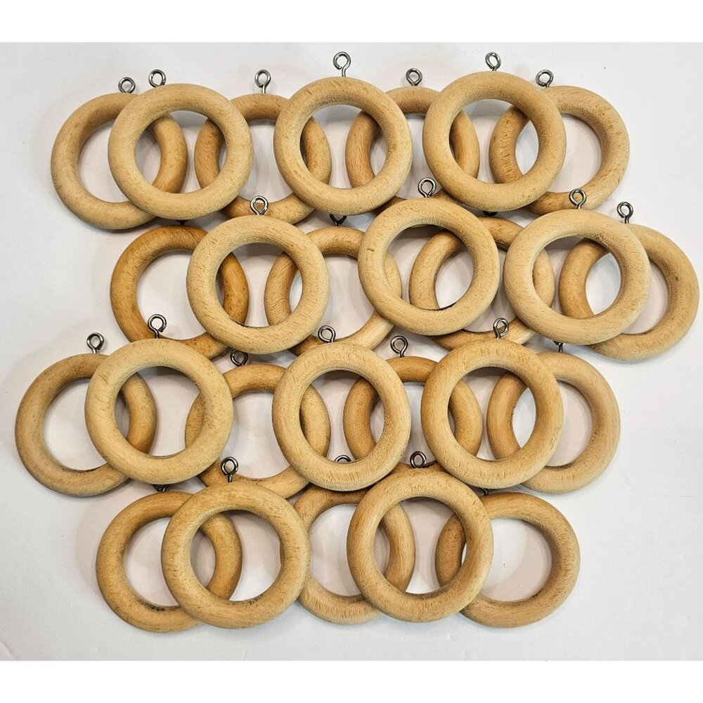 Natural Wooden Ornaments Set Of 26 Wreath Shape